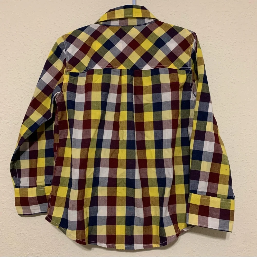 Old Navy Boys Plaid‎ Button Down Shirt Western Dressy 5T